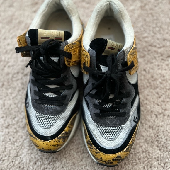 Gucci Black and Gold Athletic Shoes